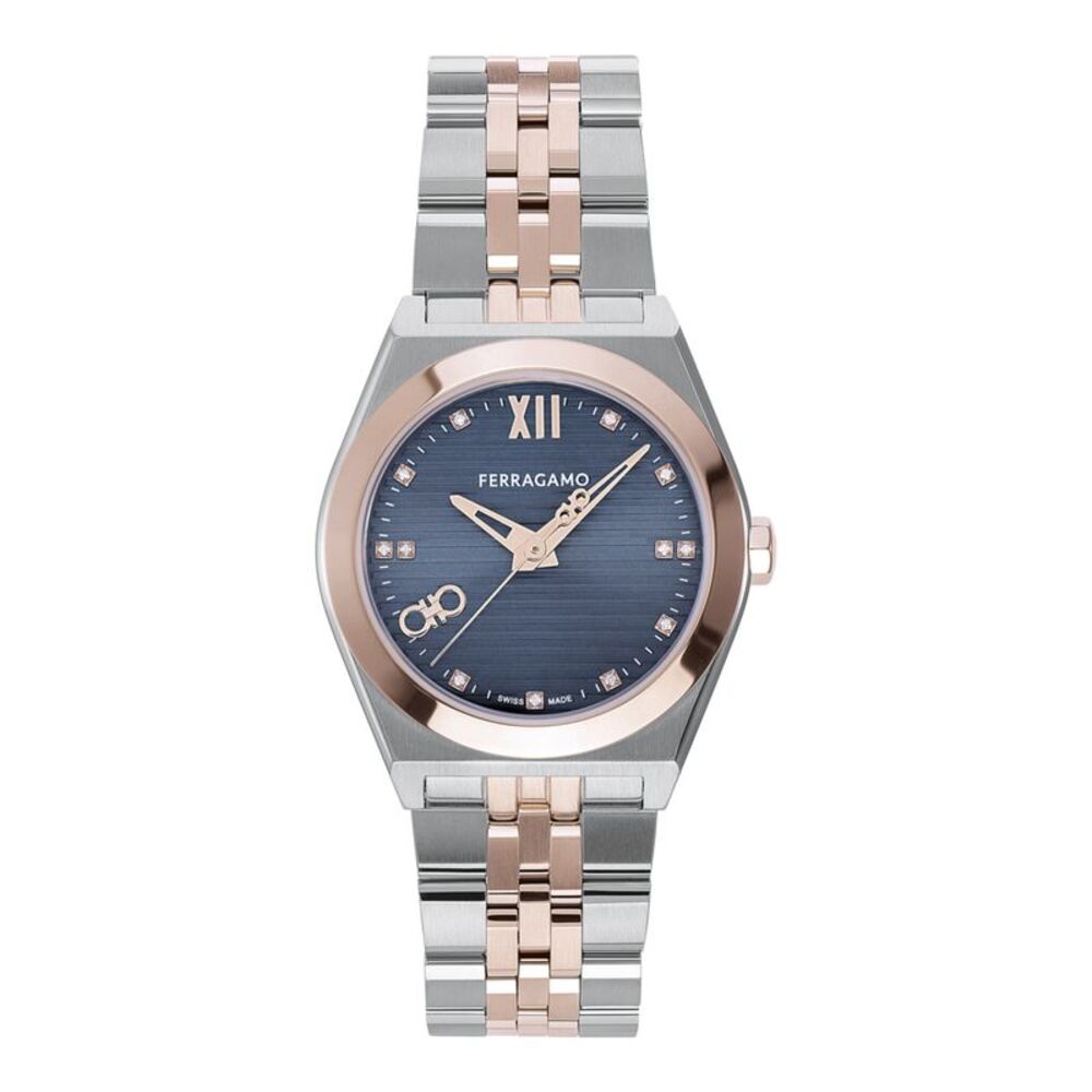 Ferragamo Vega New Diamond Watch Two Tone Womens